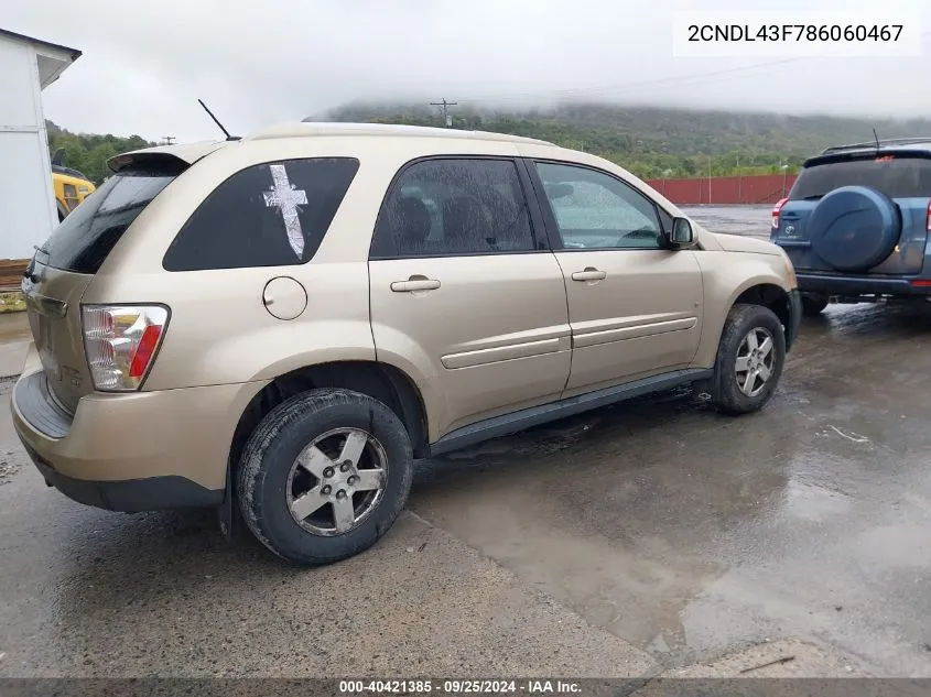 2CNDL43F786060467 2008 Chevrolet Equinox Lt