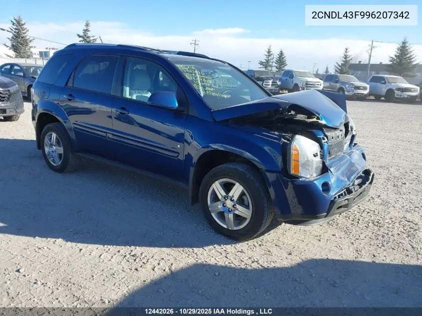 2CNDL43F996207342 2009 Chevrolet Equinox Lt