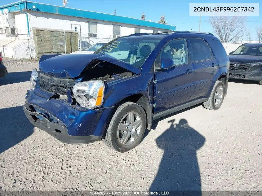 2CNDL43F996207342 2009 Chevrolet Equinox Lt