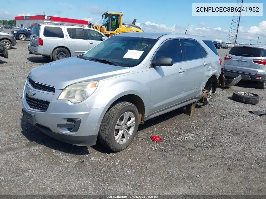 2CNFLCEC3B6241952 2011 Chevrolet Equinox Ls