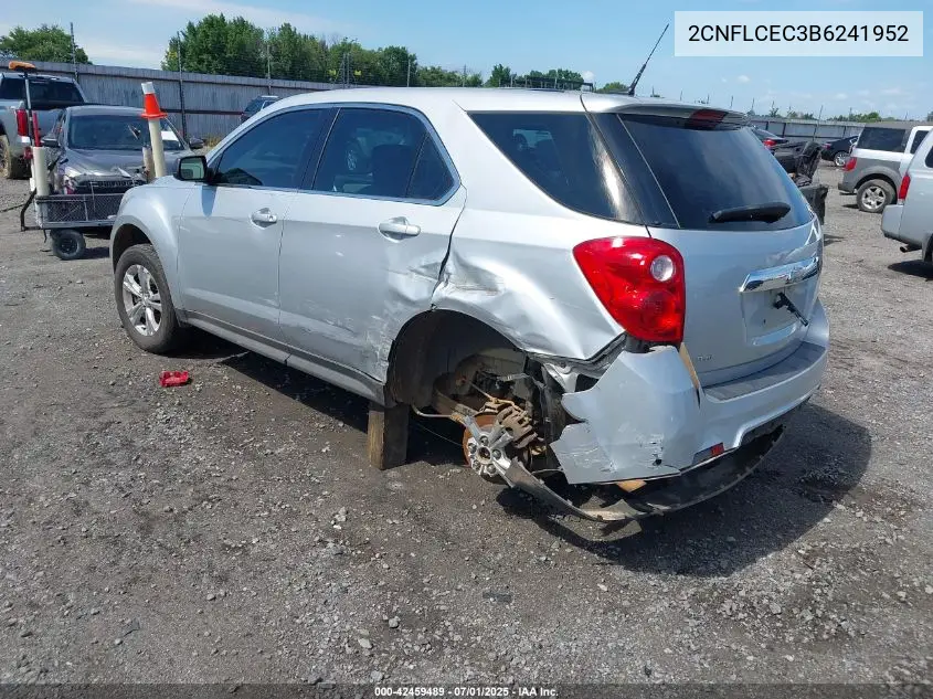 2CNFLCEC3B6241952 2011 Chevrolet Equinox Ls