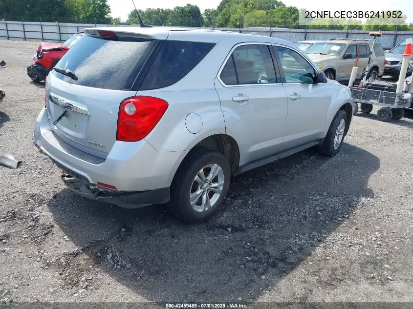 2CNFLCEC3B6241952 2011 Chevrolet Equinox Ls
