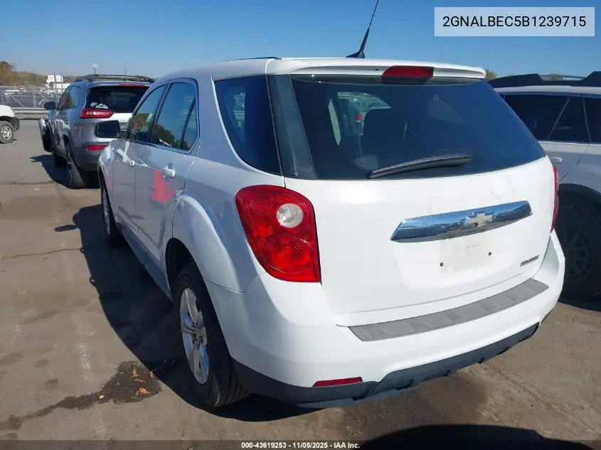 2GNALBEC5B1239715 2011 Chevrolet Equinox Ls