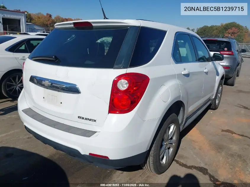 2GNALBEC5B1239715 2011 Chevrolet Equinox Ls