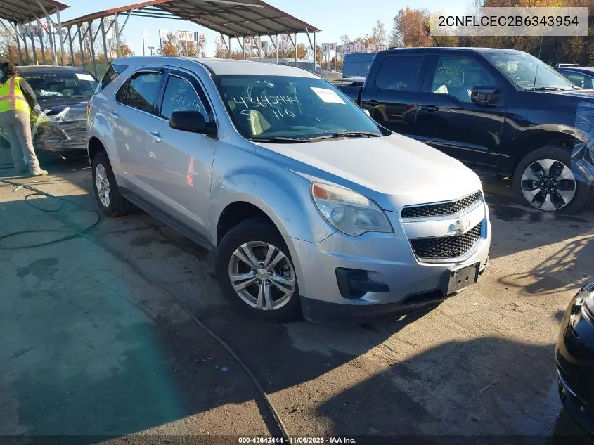 2CNFLCEC2B6343954 2011 Chevrolet Equinox Ls