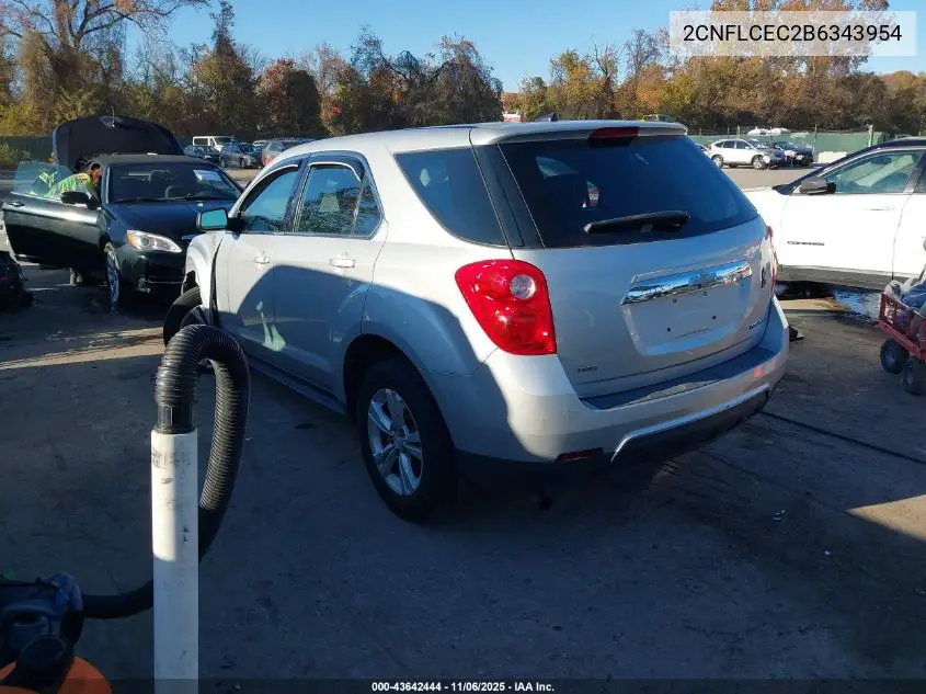 2CNFLCEC2B6343954 2011 Chevrolet Equinox Ls