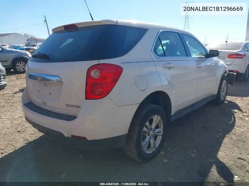 2GNALBEC1B1296669 2011 Chevrolet Equinox Ls
