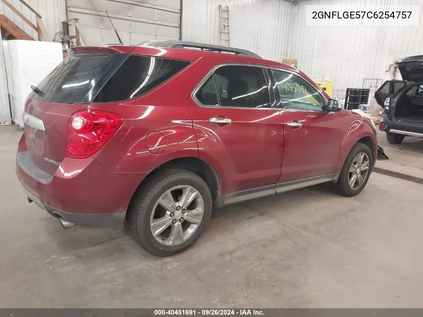 2012 Chevrolet Equinox Ltz VIN: 2GNFLGE57C6254757 Lot: 40451691