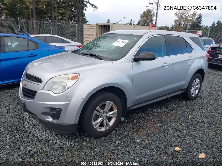 2GNALBEK7C6347894 2012 Chevrolet Equinox Ls