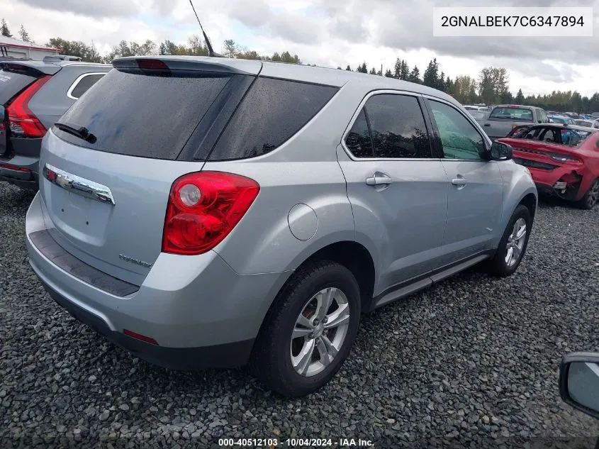 2GNALBEK7C6347894 2012 Chevrolet Equinox Ls