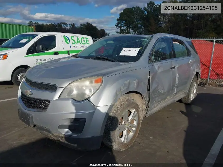 2GNALBEK2C1254195 2012 Chevrolet Equinox Ls
