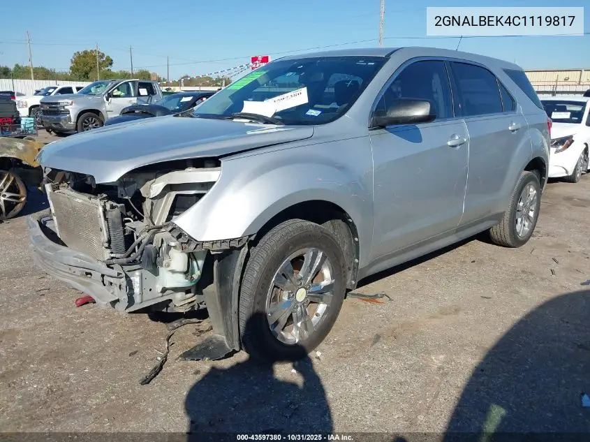 2GNALBEK4C1119817 2012 Chevrolet Equinox Ls