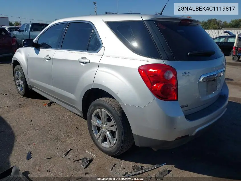 2GNALBEK4C1119817 2012 Chevrolet Equinox Ls
