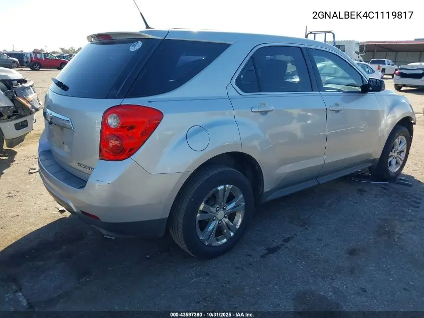 2GNALBEK4C1119817 2012 Chevrolet Equinox Ls