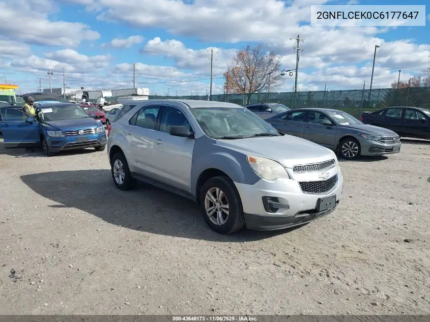 2GNFLCEK0C6177647 2012 Chevrolet Equinox Ls