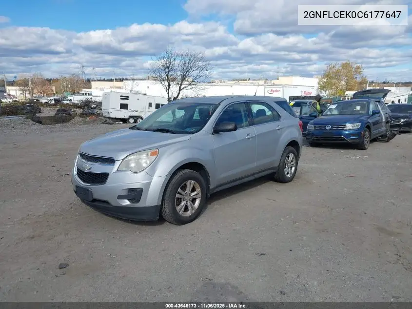 2GNFLCEK0C6177647 2012 Chevrolet Equinox Ls