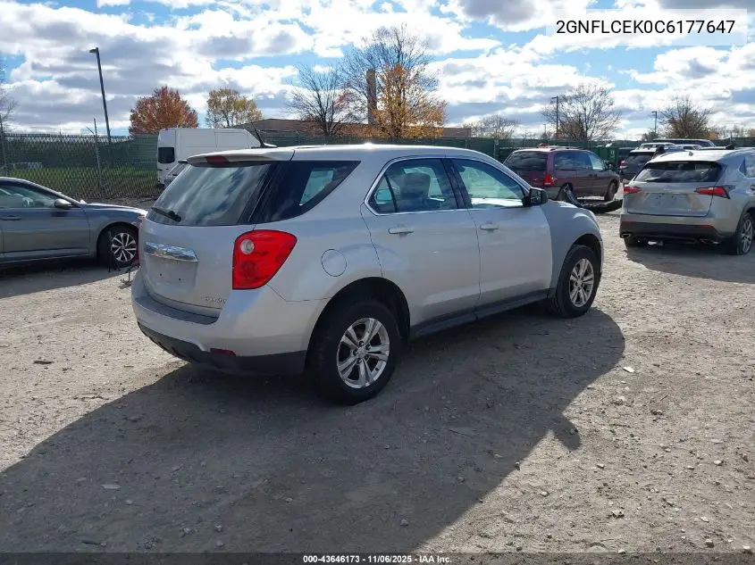 2GNFLCEK0C6177647 2012 Chevrolet Equinox Ls