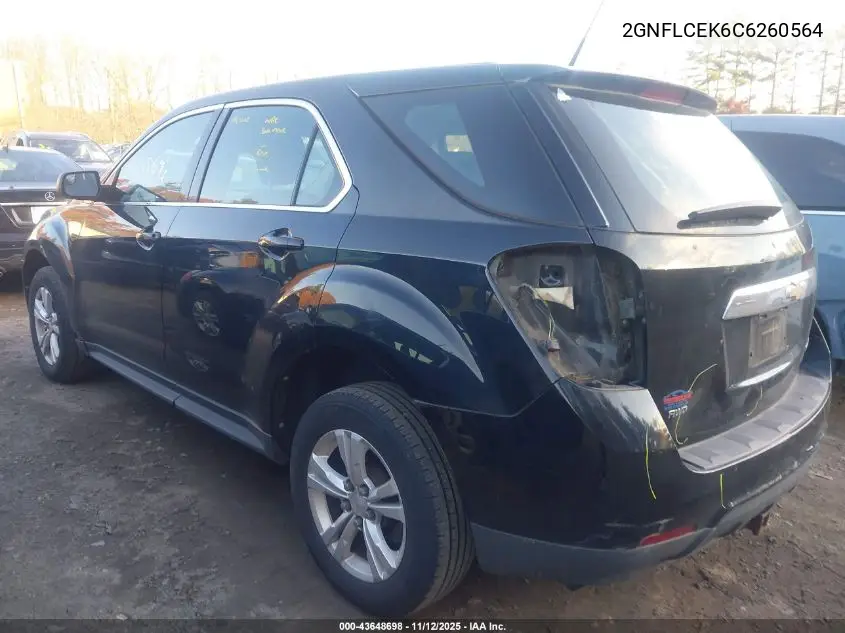 2GNFLCEK6C6260564 2012 Chevrolet Equinox Ls