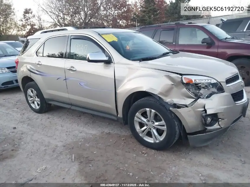 2GNFLGEK5C6192720 2012 Chevrolet Equinox Ltz