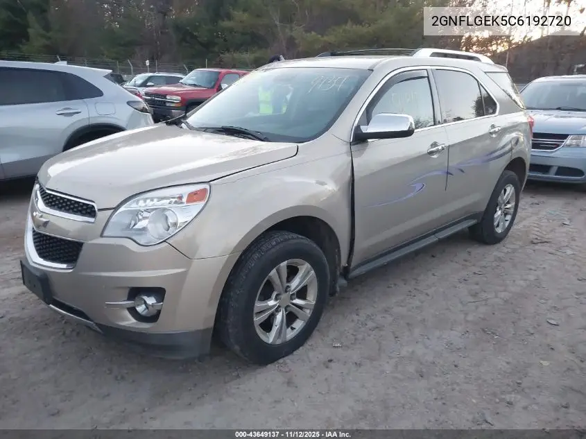 2GNFLGEK5C6192720 2012 Chevrolet Equinox Ltz