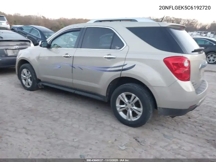 2GNFLGEK5C6192720 2012 Chevrolet Equinox Ltz