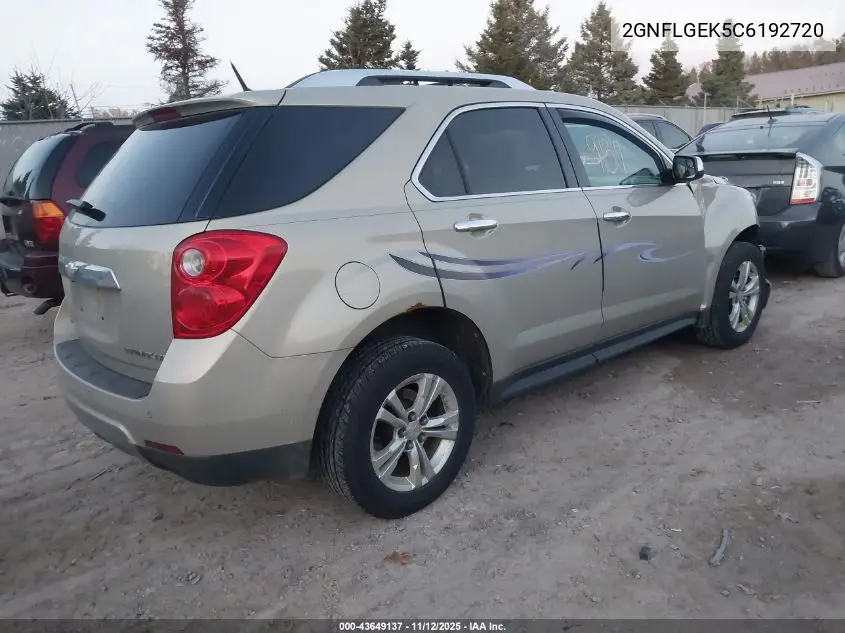 2GNFLGEK5C6192720 2012 Chevrolet Equinox Ltz