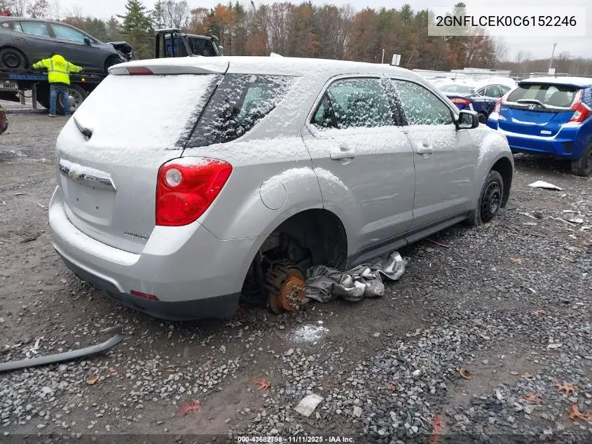 2GNFLCEK0C6152246 2012 Chevrolet Equinox Ls