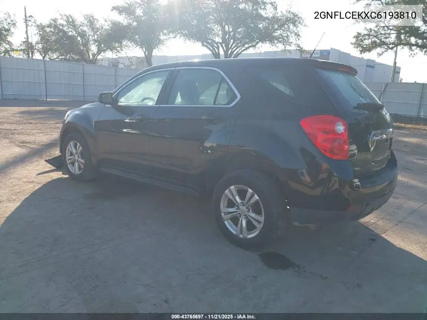 2GNFLCEKXC6193810 2012 Chevrolet Equinox Ls