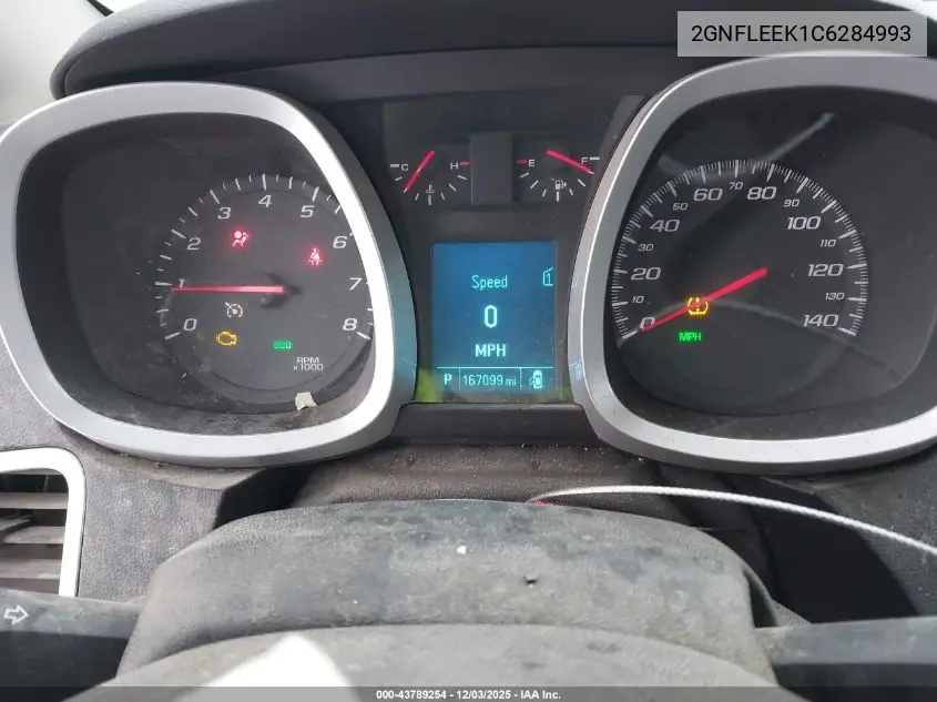 2GNFLEEK1C6284993 2012 Chevrolet Equinox 1Lt