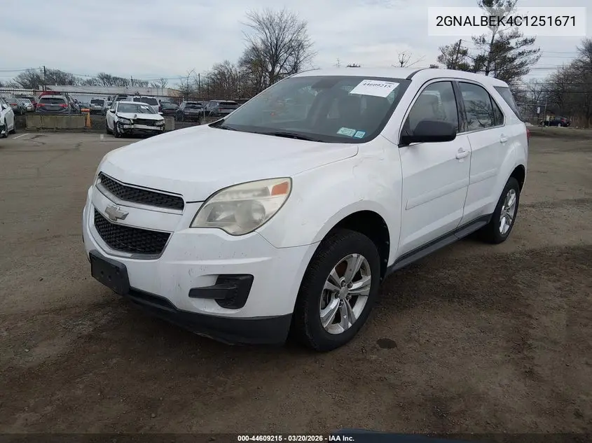 2GNALBEK4C1251671 2012 Chevrolet Equinox Ls