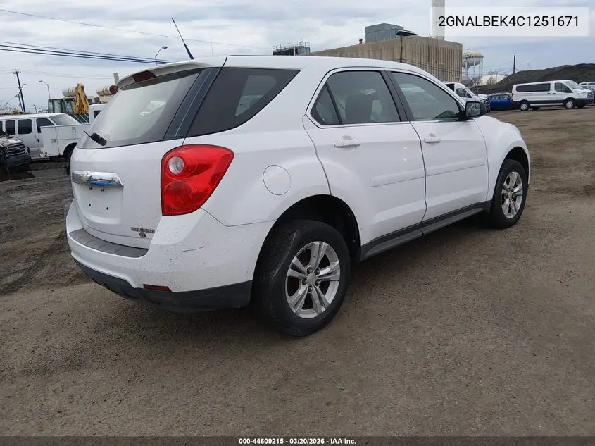 2GNALBEK4C1251671 2012 Chevrolet Equinox Ls
