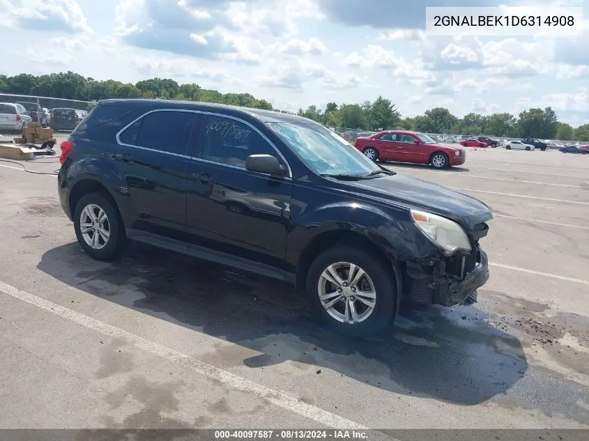 2013 Chevrolet Equinox Ls VIN: 2GNALBEK1D6314908 Lot: 40097587