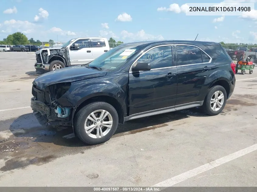 2013 Chevrolet Equinox Ls VIN: 2GNALBEK1D6314908 Lot: 40097587