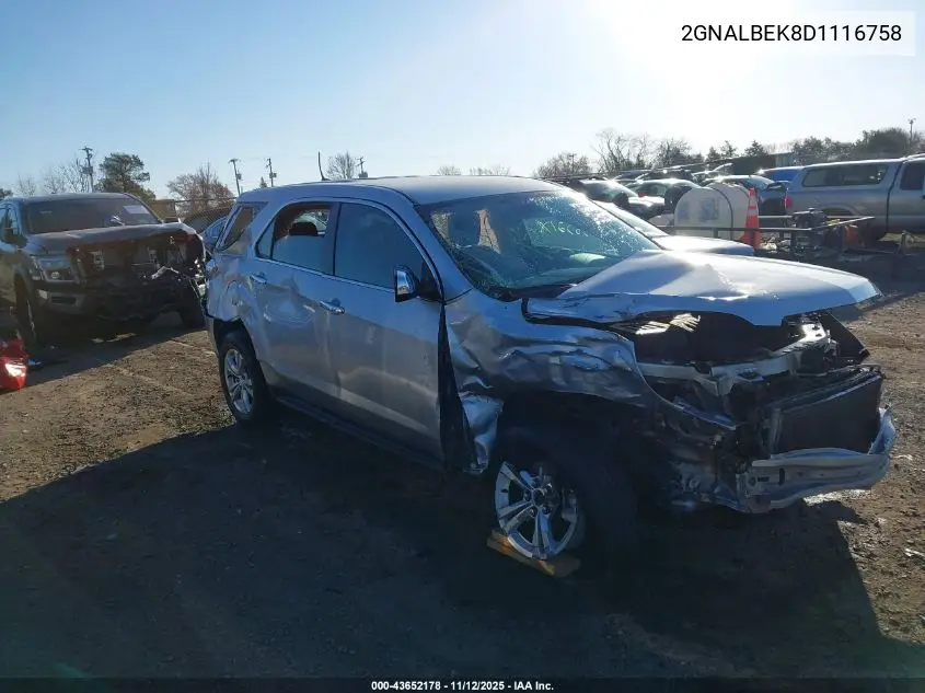 2GNALBEK8D1116758 2013 Chevrolet Equinox Ls