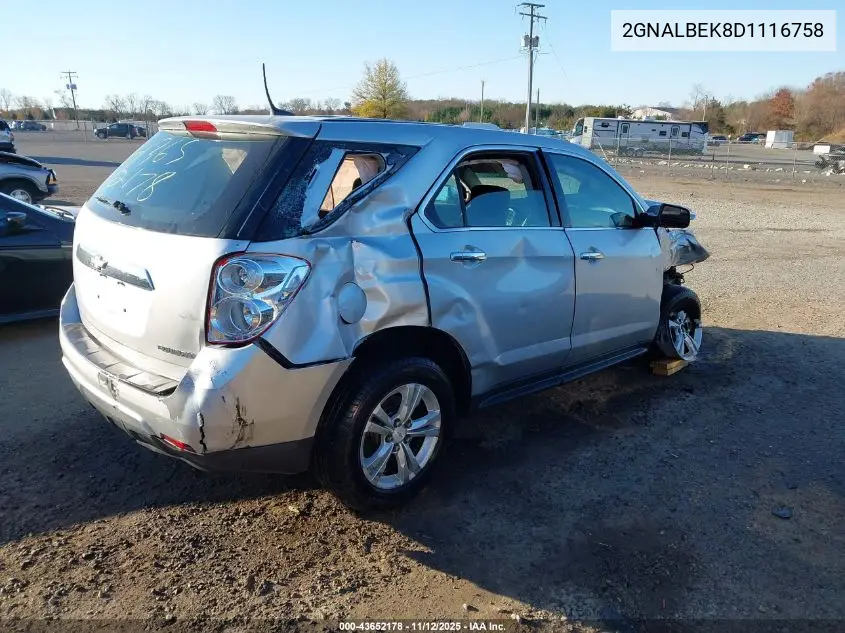 2GNALBEK8D1116758 2013 Chevrolet Equinox Ls