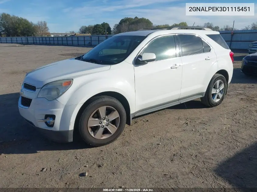 2GNALPEK3D1115451 2013 Chevrolet Equinox 2Lt