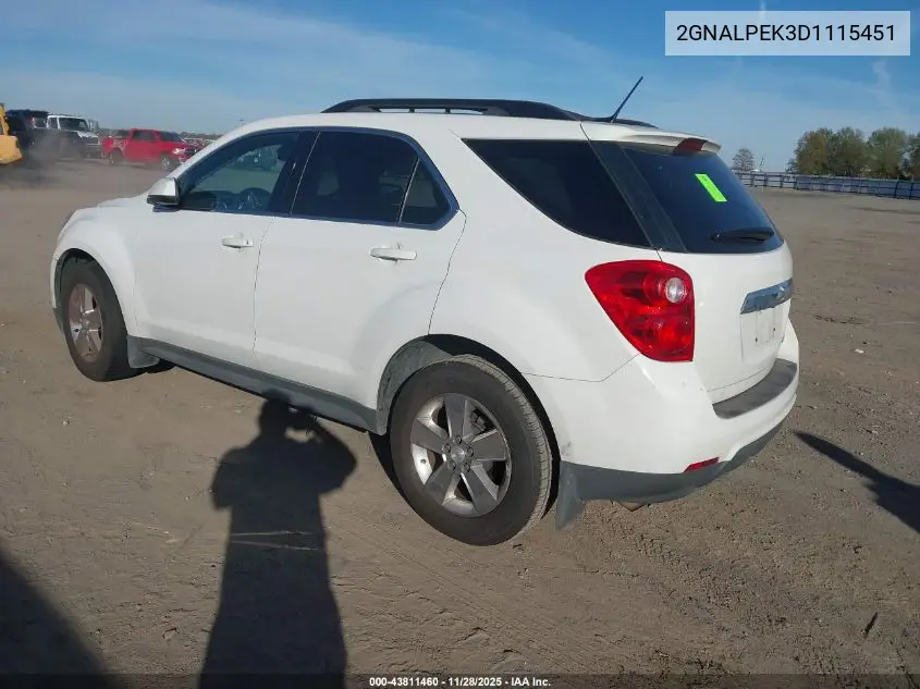 2GNALPEK3D1115451 2013 Chevrolet Equinox 2Lt