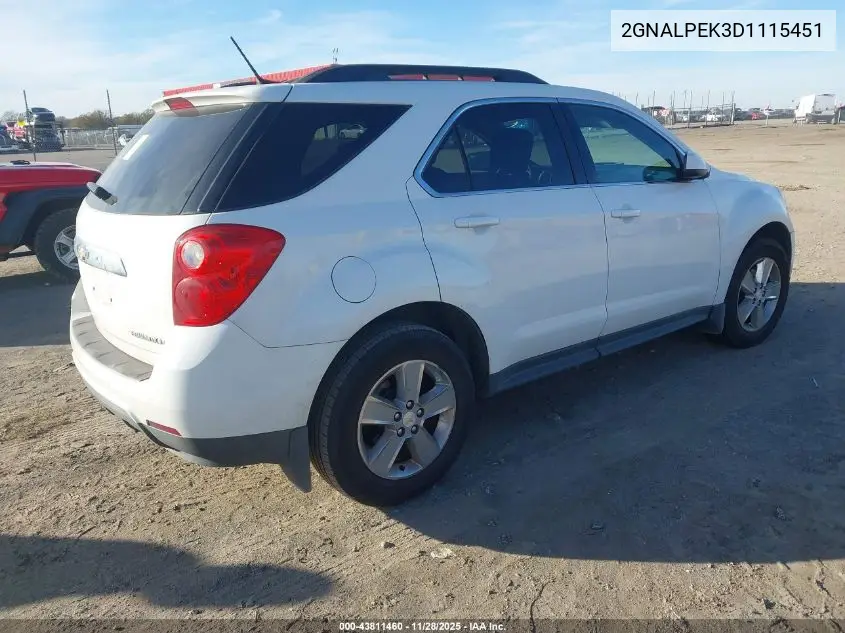 2GNALPEK3D1115451 2013 Chevrolet Equinox 2Lt