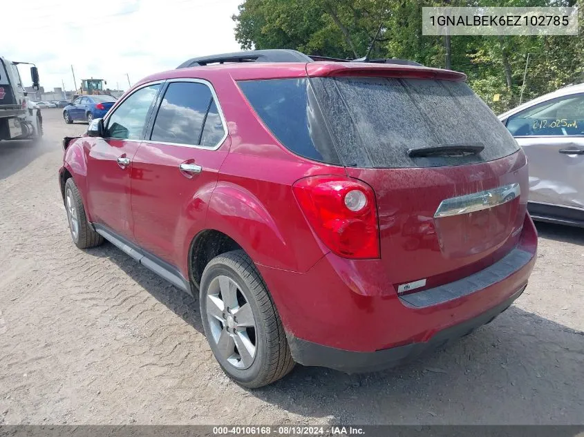 2014 Chevrolet Equinox 1Lt VIN: 1GNALBEK6EZ102785 Lot: 40106168