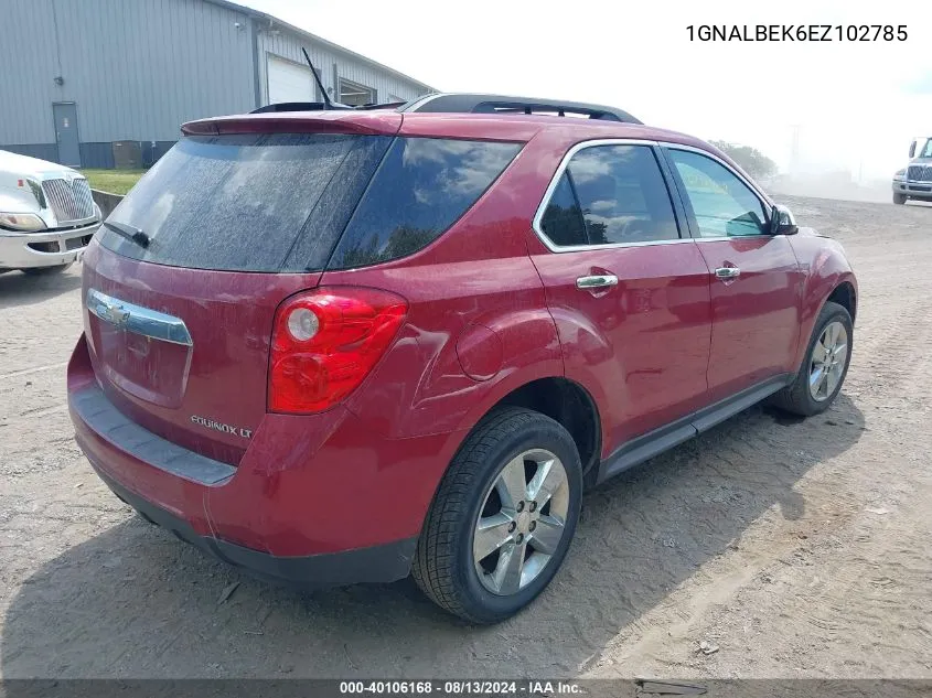 2014 Chevrolet Equinox 1Lt VIN: 1GNALBEK6EZ102785 Lot: 40106168