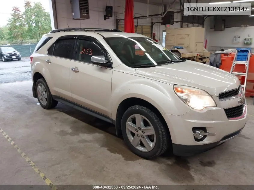 2014 Chevrolet Equinox Ltz VIN: 1GNFLHEKXEZ138147 Lot: 40432553