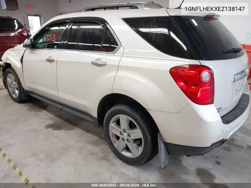 2014 Chevrolet Equinox Ltz VIN: 1GNFLHEKXEZ138147 Lot: 40432553