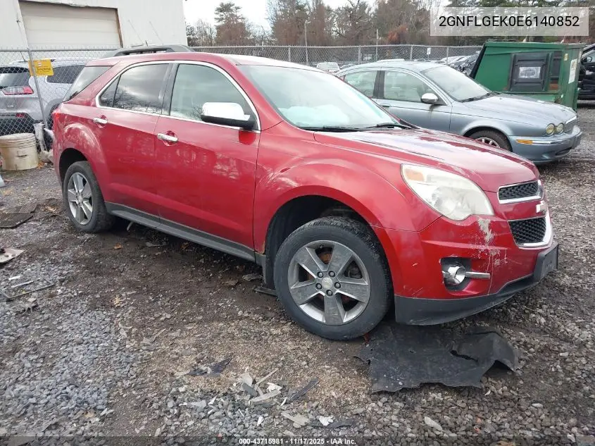 2GNFLGEK0E6140852 2014 Chevrolet Equinox 2Lt