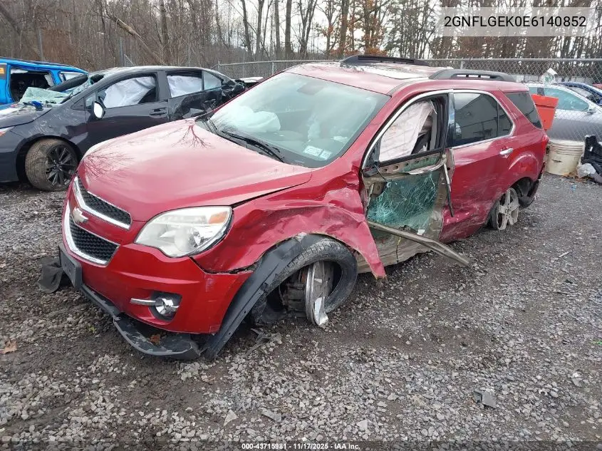 2GNFLGEK0E6140852 2014 Chevrolet Equinox 2Lt