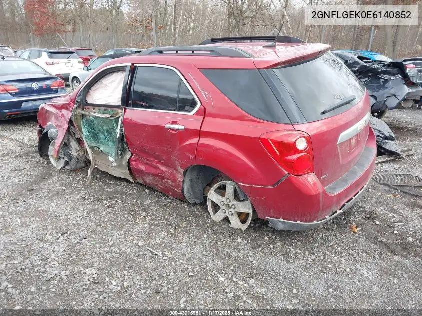 2GNFLGEK0E6140852 2014 Chevrolet Equinox 2Lt