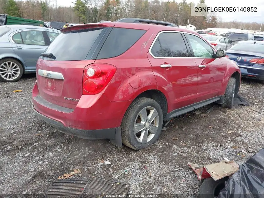 2GNFLGEK0E6140852 2014 Chevrolet Equinox 2Lt