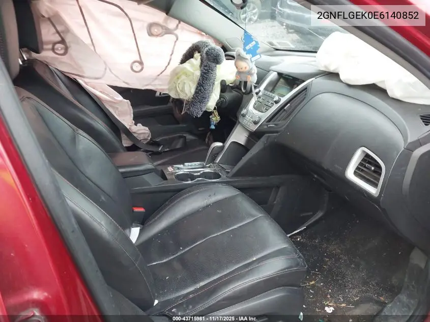 2GNFLGEK0E6140852 2014 Chevrolet Equinox 2Lt