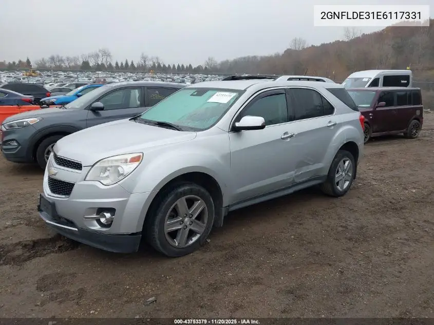 2GNFLDE31E6117331 2014 Chevrolet Equinox Ltz