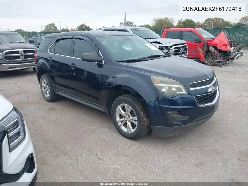 2GNALAEK2F6179418 2015 Chevrolet Equinox Ls