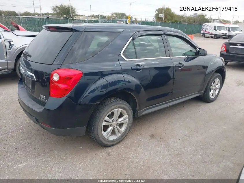 2GNALAEK2F6179418 2015 Chevrolet Equinox Ls